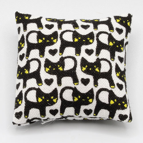 BB80046 - Pillow: White with Black Cats